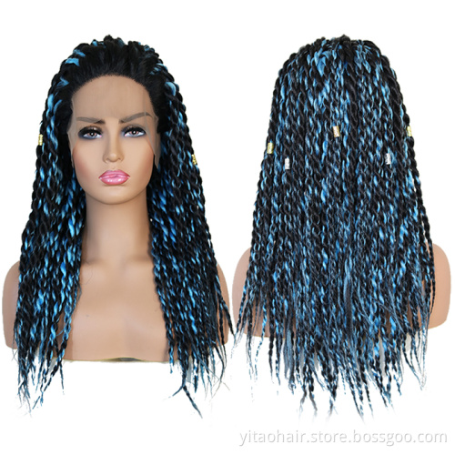 Crochet Twist Braids Soft Synthetic Jumbo Braid Women Hair Wig  Purple Black Long Wigs for Black Women